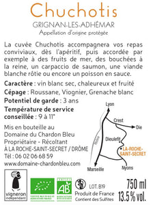 Domaine du Chardon Bleu, Chuchotis, AOC Grignan-les-Adhémar, Blanc, 2023